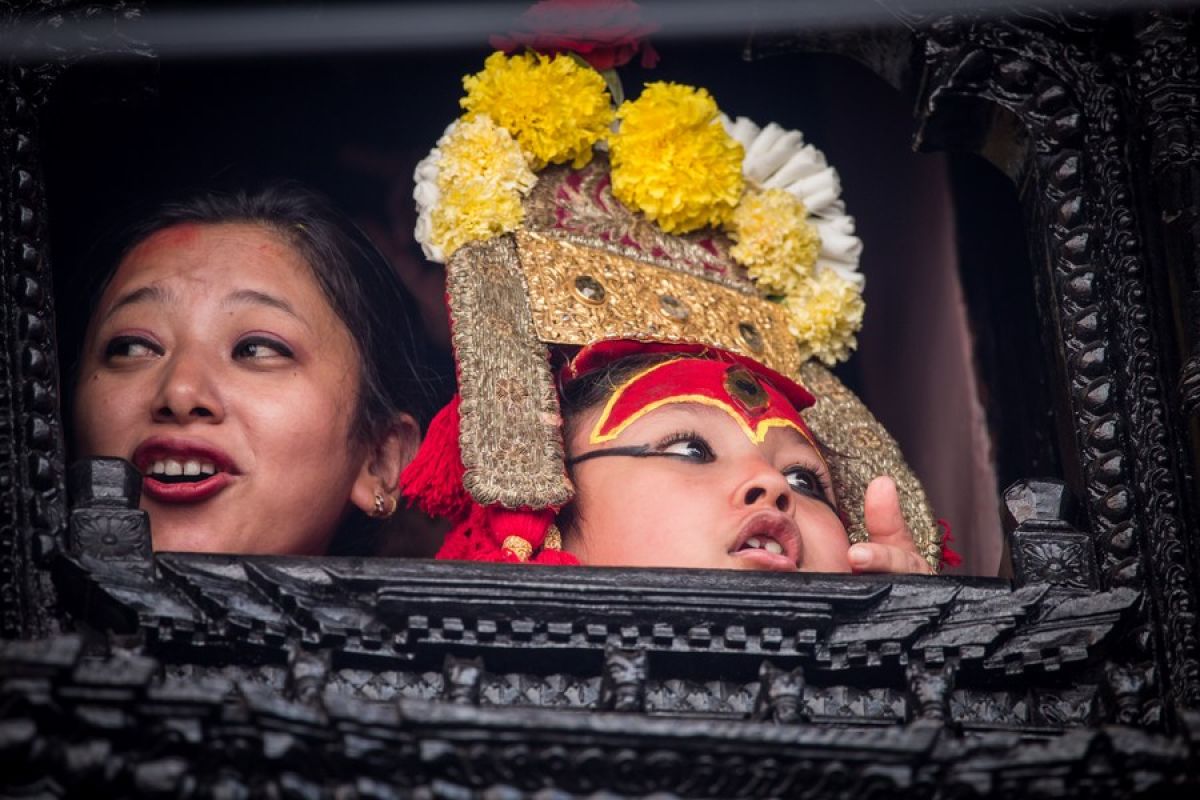 Potret perayaan Festival Indra Jatra di Kathmandu