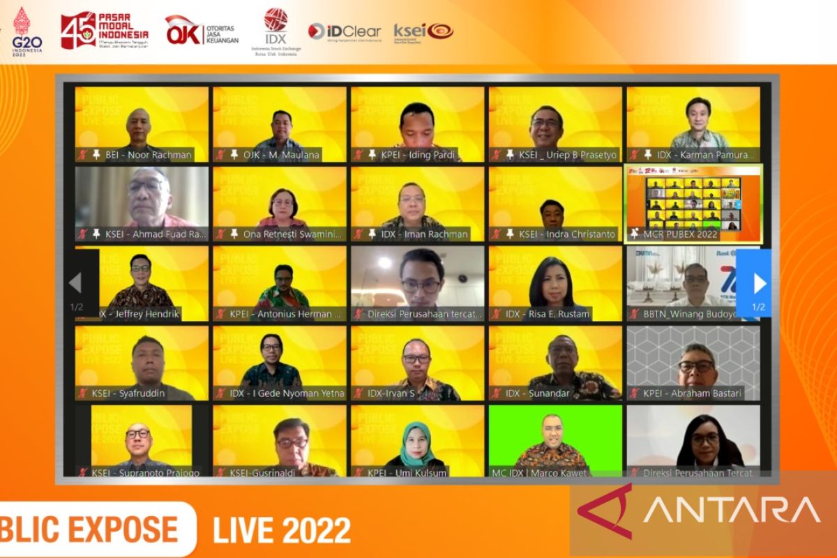 Public Expose LIVE 2022 Bursa Efek Indonsia diikuti 54 perusahaan