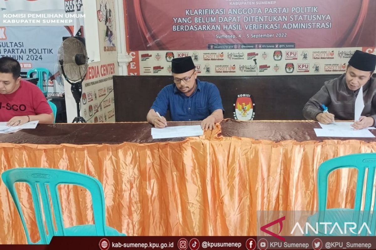 KPU Sumenep perpanjang waktu verifikasi administrasi partai politik