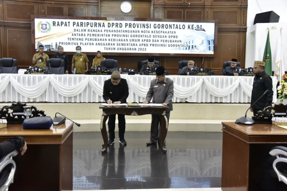 Pemprov dan DPRD Gorontalo tandatangani KUA-PPAS