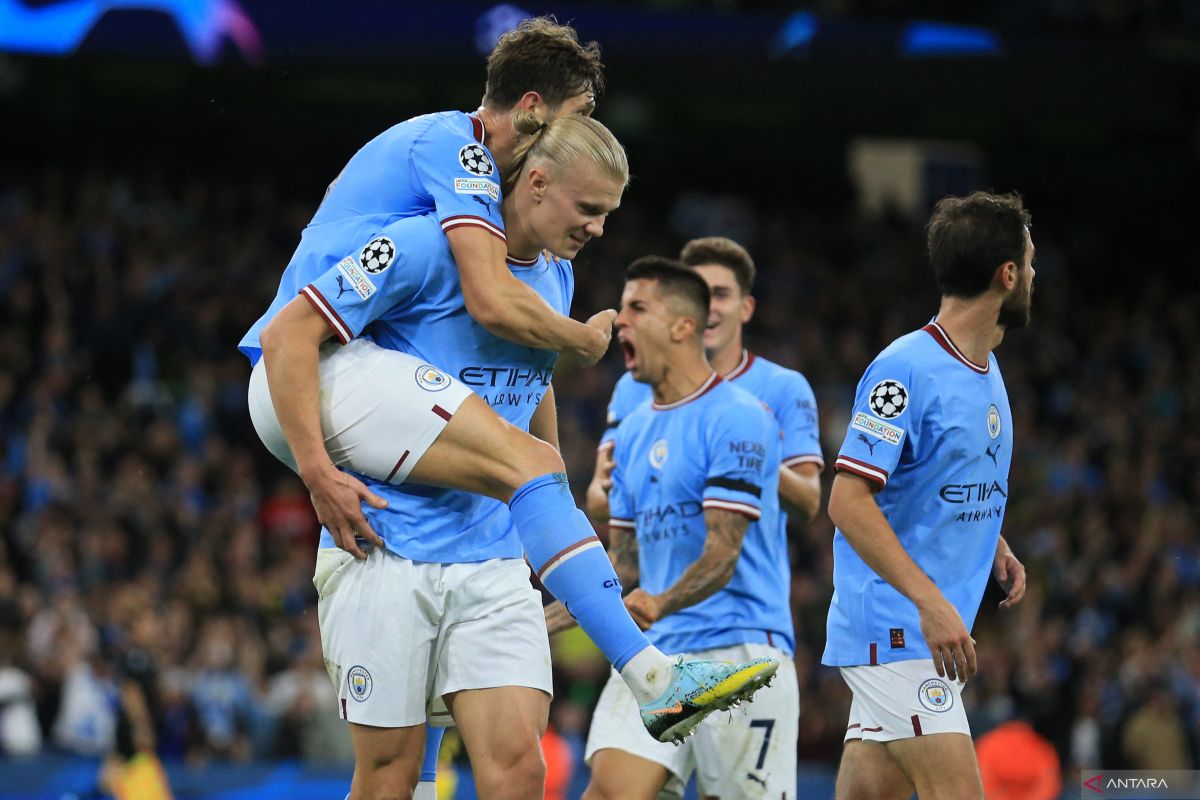 Haaland cetak gol, Manchester City kalahkan Borussia Dortmund 2-1