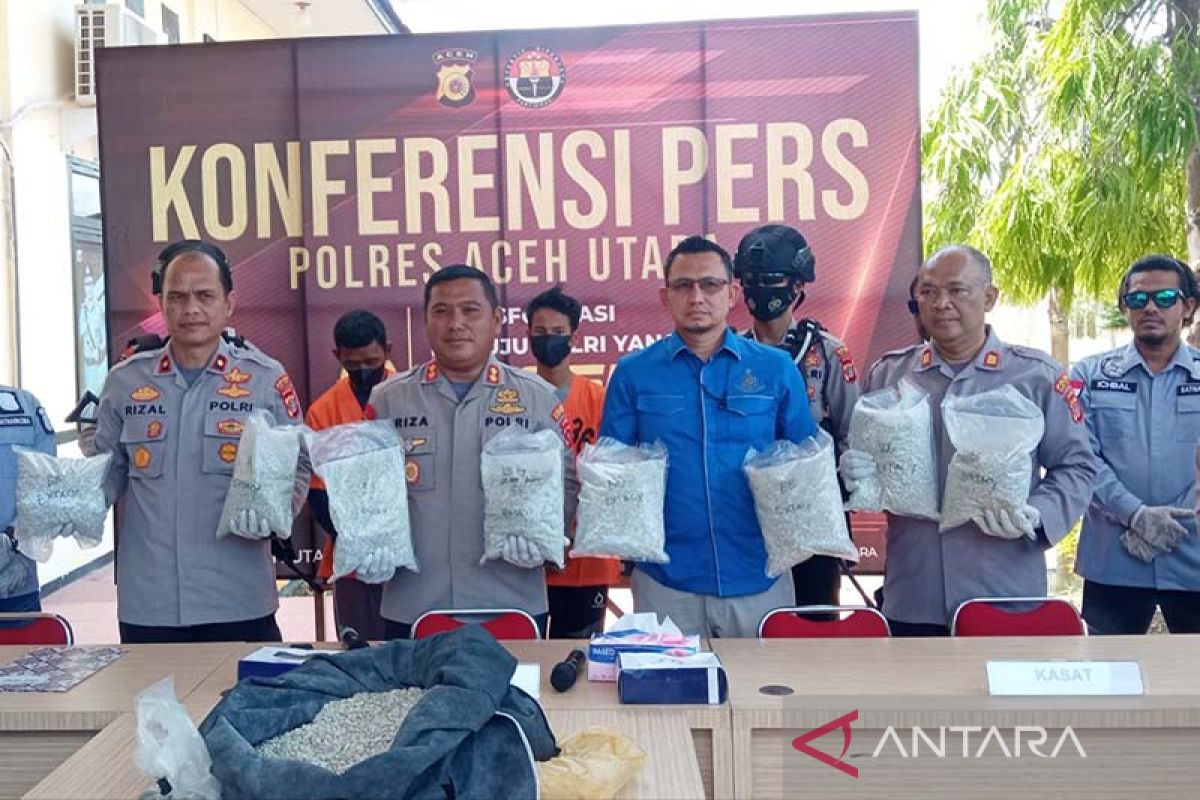Polres Aceh Utara gagalkan penyelundupan 163 ribu pil ekstasi