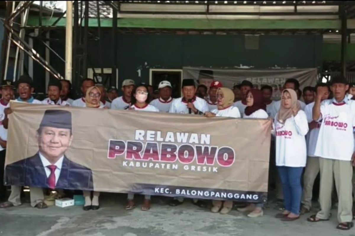 Pilpres 2024, Relawan Gresik deklarasi dukungan ke Prabowo Subianto