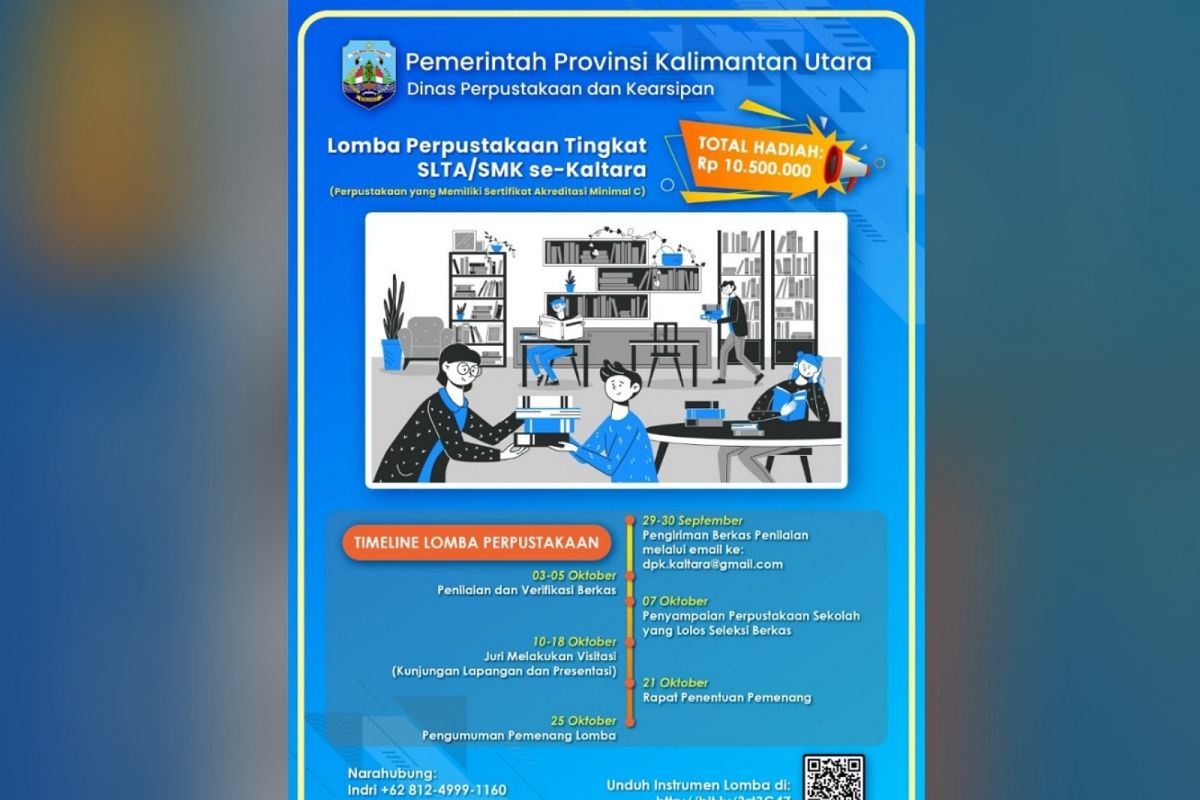 Semarakkan Hari Jadi Kaltara, DPK gelar lomba perpustakaan SMA/SMK