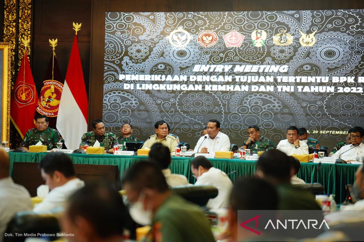 Prabowo minta masukan BPK terkait peningkatan kinerja Kemhan dan TNI