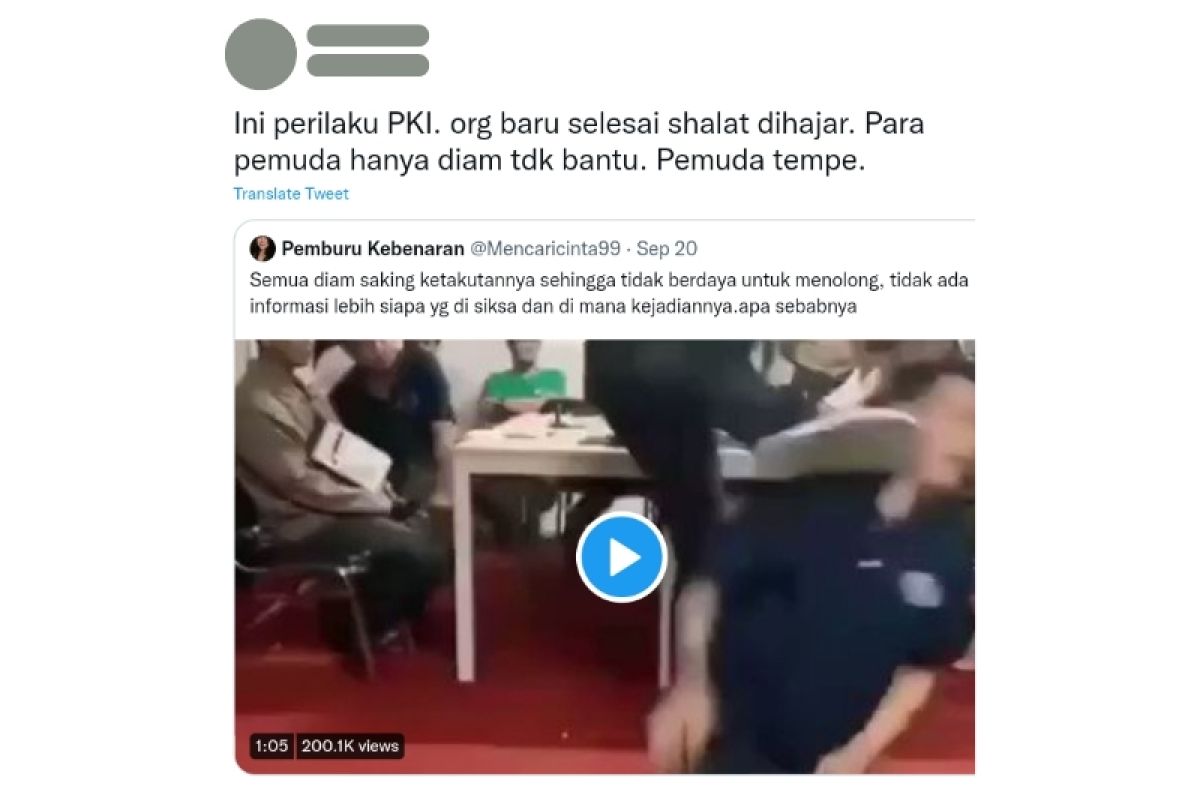 Hoaks! Orang selesai shalat dihajar PKI