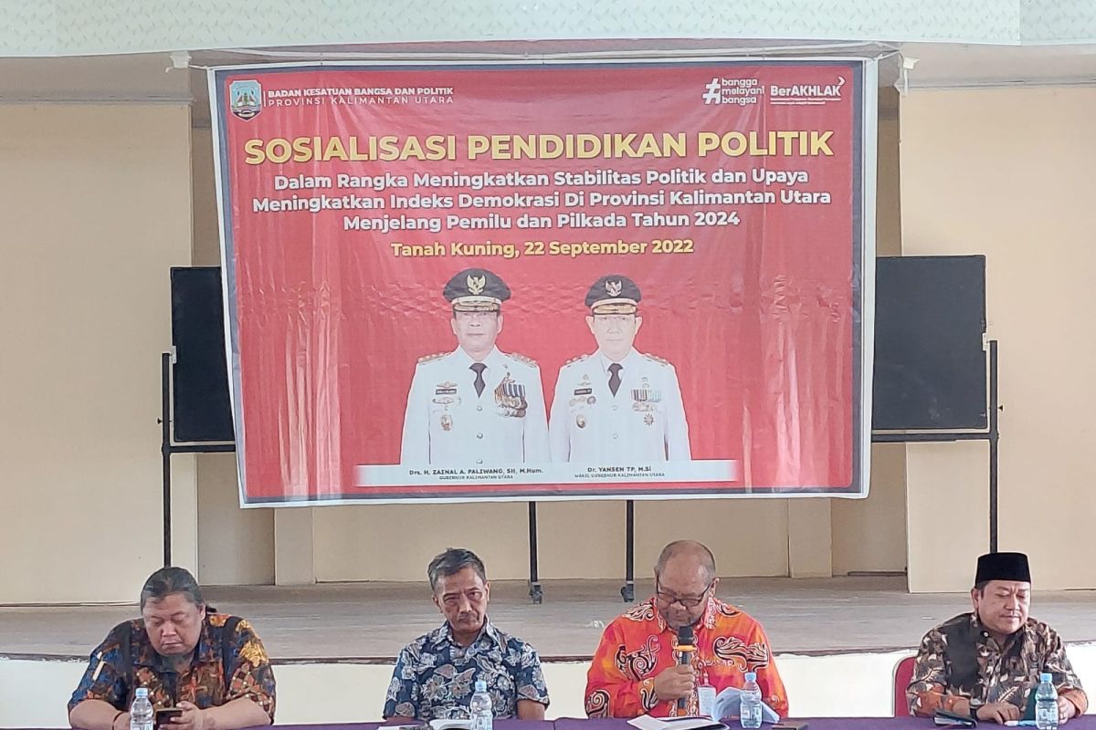 Kesbangpol Kaltara gelar Sosialisasi Pendidikan Politik di Tanjung Palas Timur