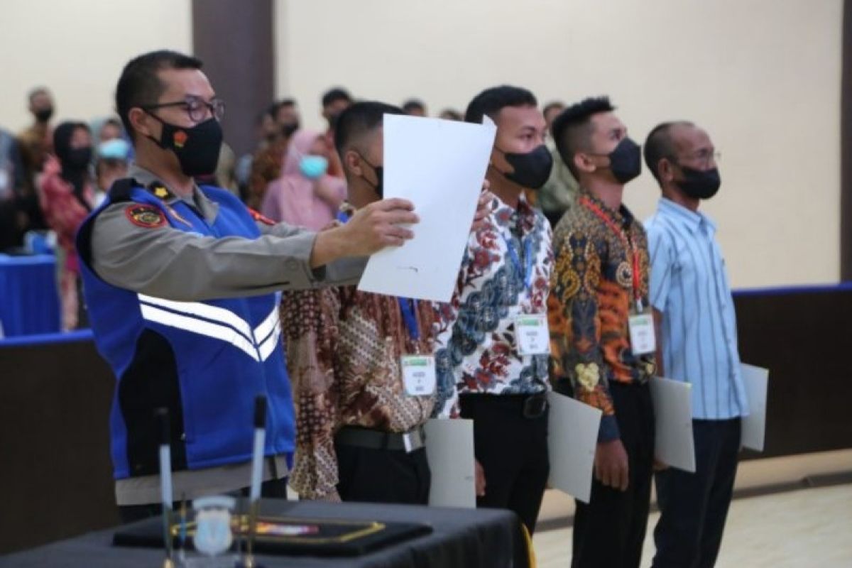 Wakapolda Kaltara pimpin penandatanganan pakta integritas calon Tamtama Gelombang I Tahun 2023