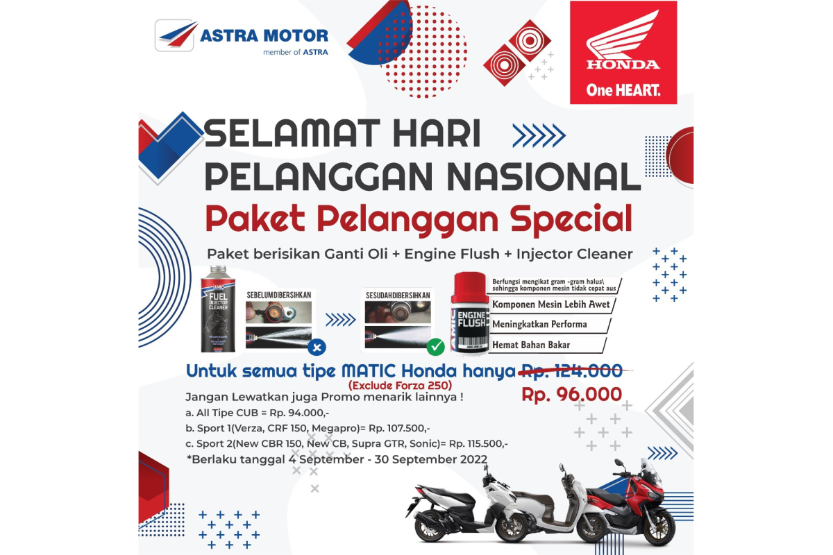 Honda beri beri promo diskon di Hari Pelanggan Nasional