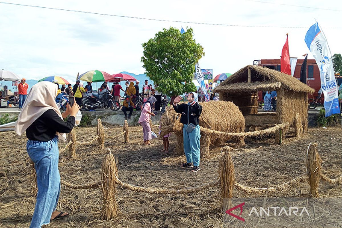 Hiasan jerami jadi obyek foto favorit di Rang Solok Baralek Gadang