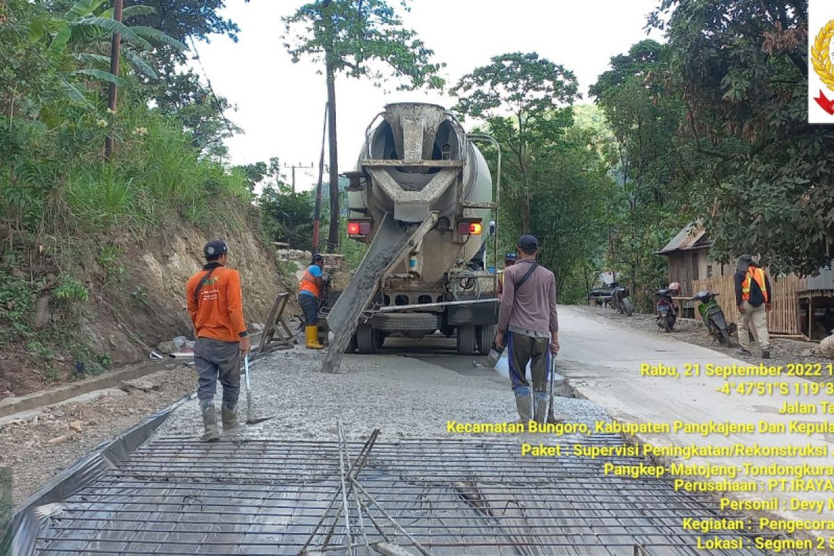 Gubernur Sulsel : Ruas jalan Minasatene Pangkep masuki tahap pengecoran