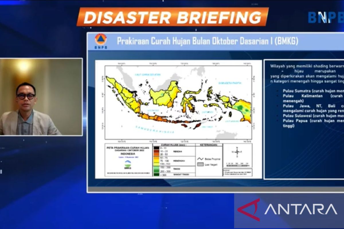 BNPB imbau kewaspadaan banjir di sejumlah daerah hingga awal Oktober