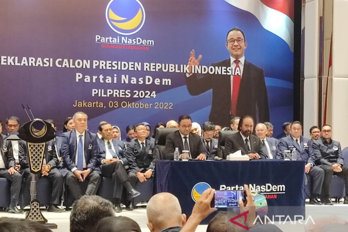 Partai NasDem resmi mengusung Anies Baswedan pada Pilpres 2024