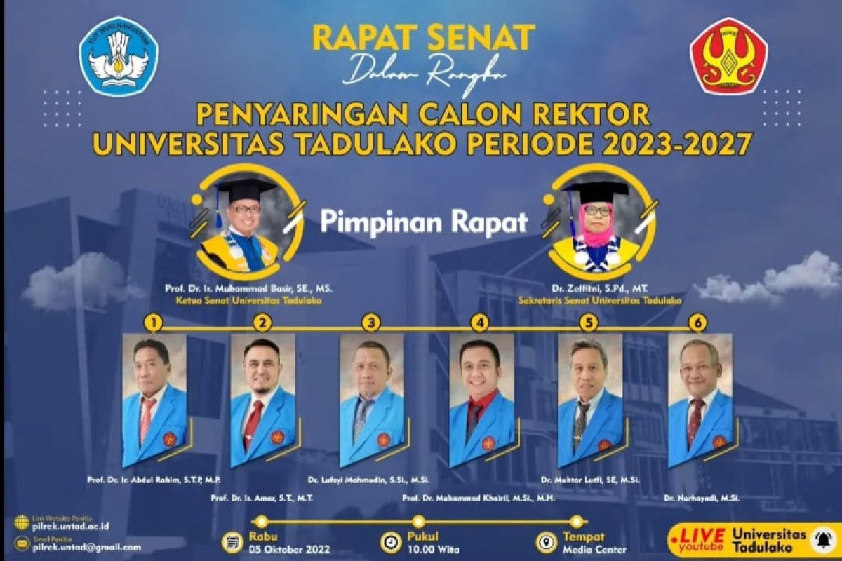 Untad tetapkan tiga calon rektor  periode 2023-2027