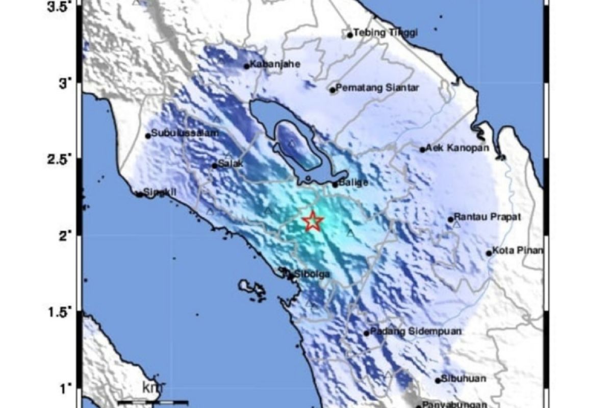 Gempa bumi susulan 4,5 magnitudo kembali guncang Tapanuli Utara