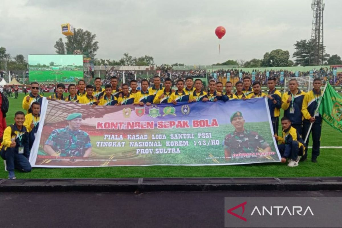 Tim Sepak Bola Sultra vs Jatim pada laga perdana Piala Kasad