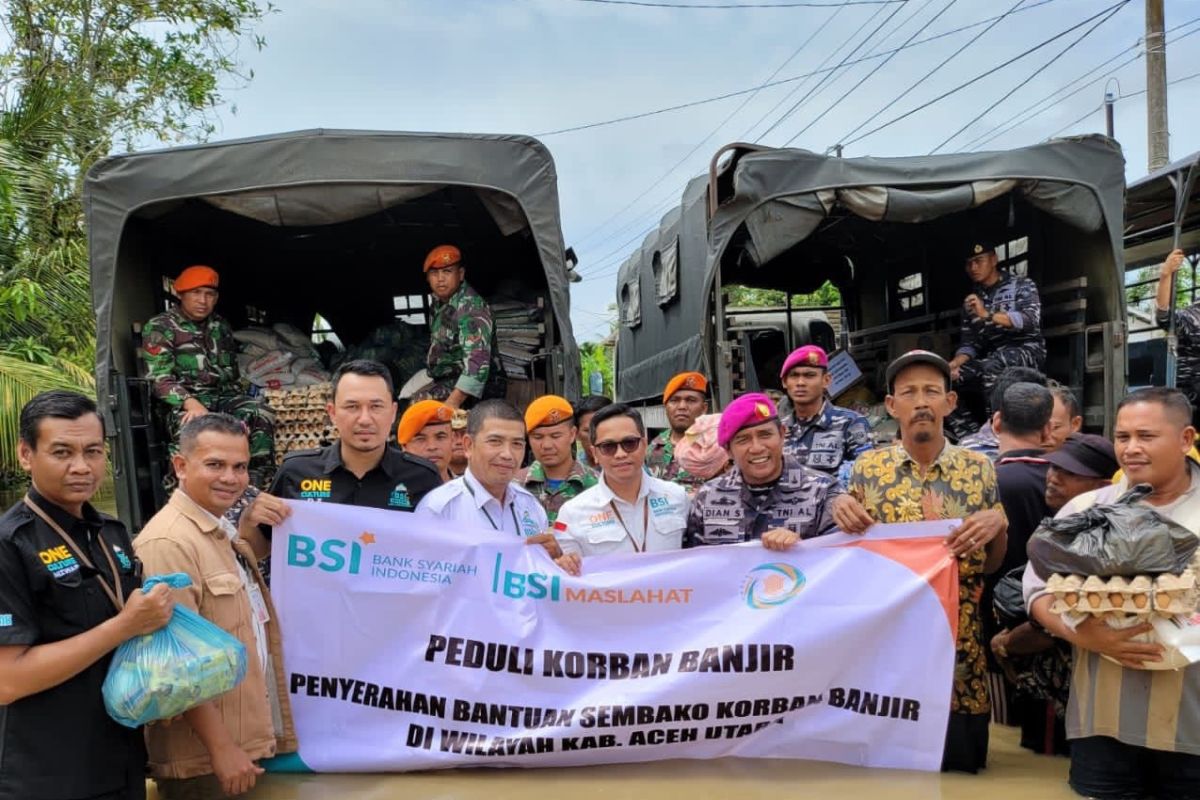 Bank Syariah Indonesia  salurkan bantuan untuk korban banjir di Aceh Utara