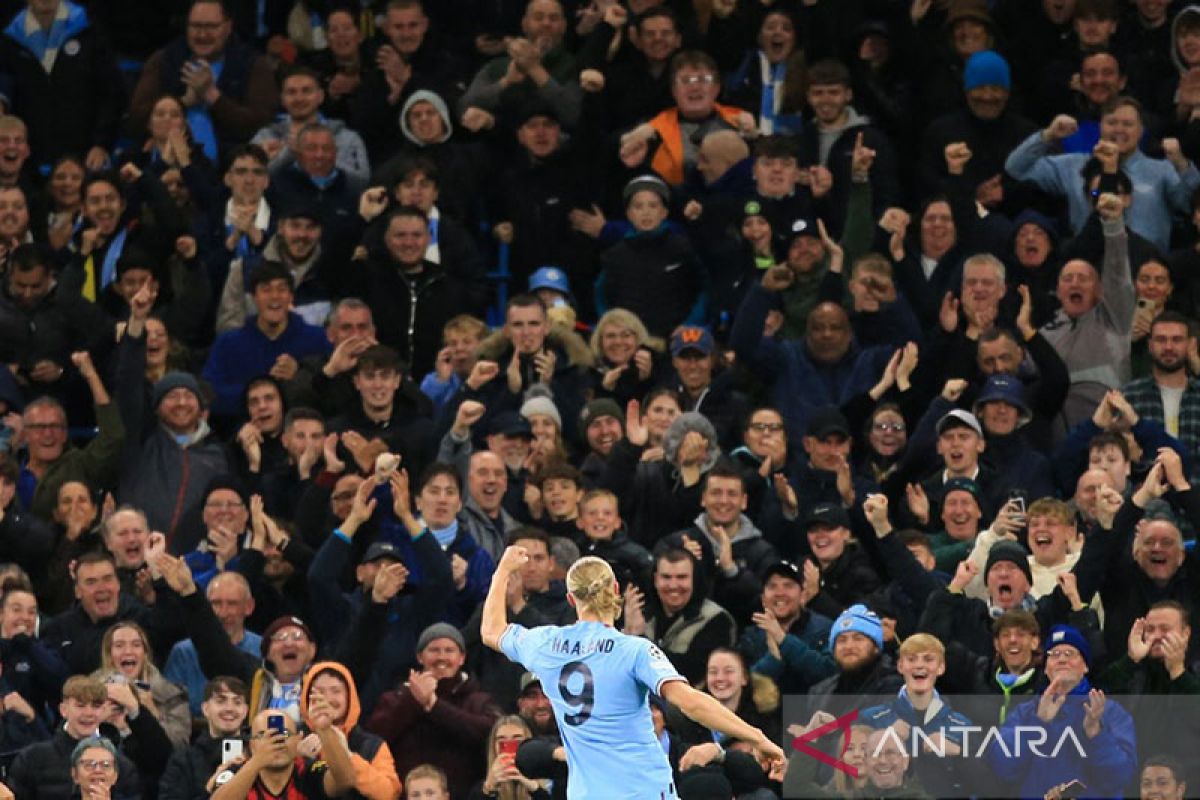 Manchester City tekuk Leicester 3-1 dengan dua gol dicetak Haaland