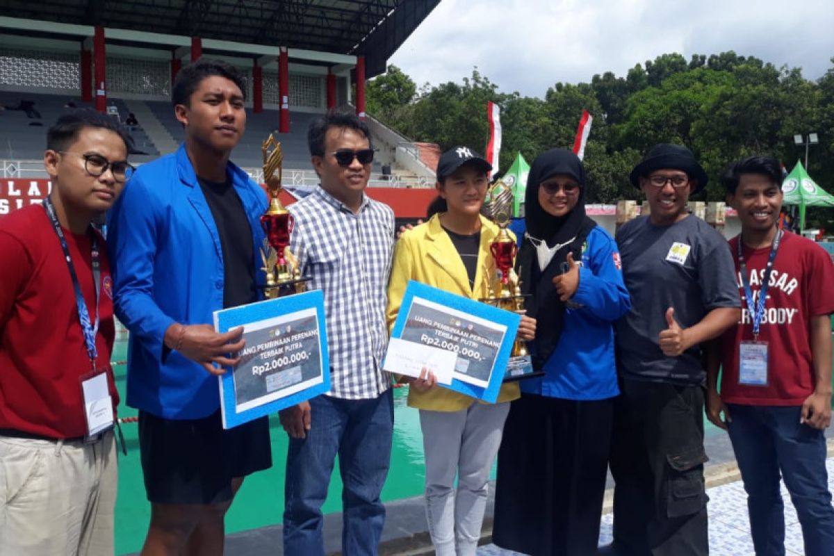I Putu Wirawan dan Hanna perenang terbaik kejuaraan renang di Unhas