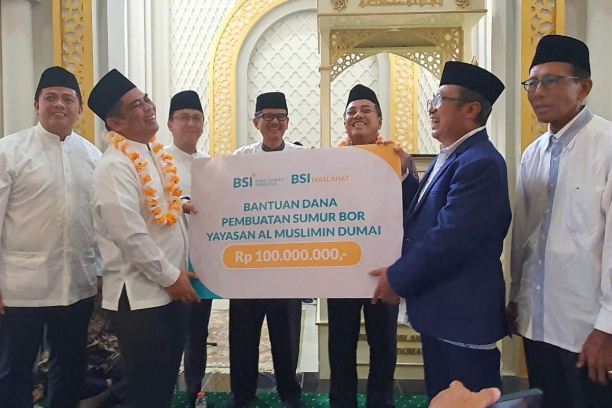 Yayasan Al Muslimin Dumai terima bantuan sumur bor Rp100 juta dari BSI