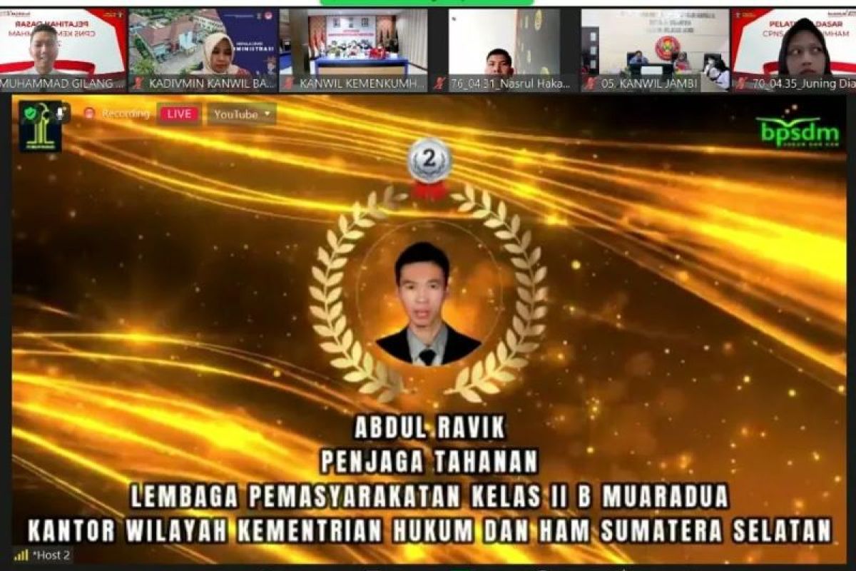 Penjaga tahanan Lapas Muaradua meraih peringkat II Latsar CPNS Kemenkumham