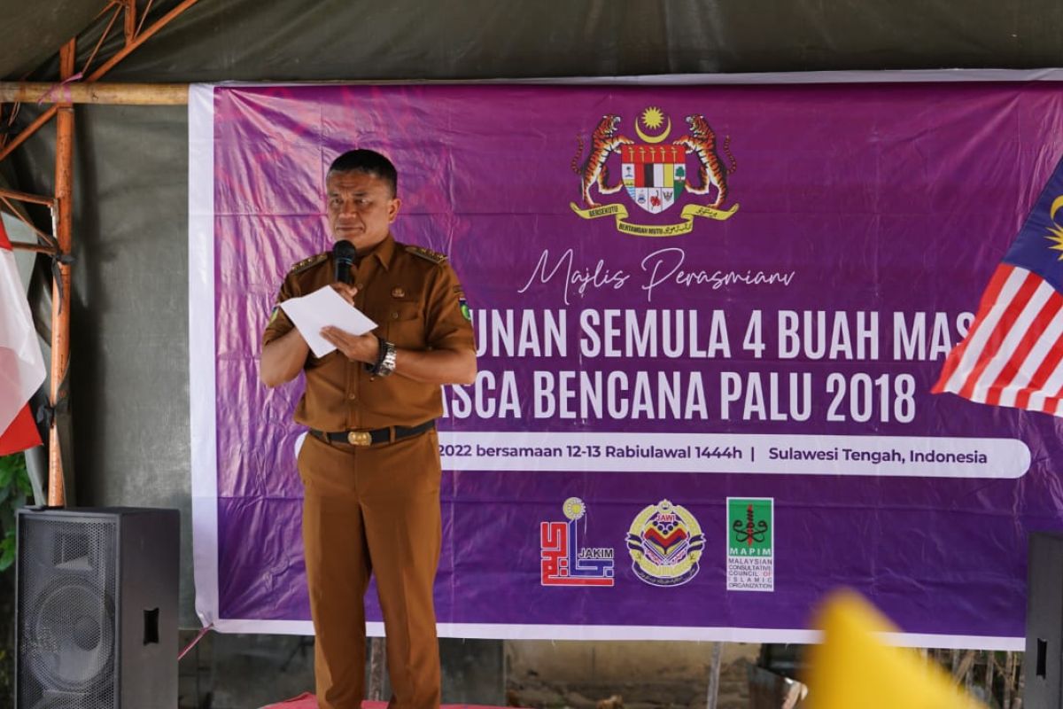 Pemkot Palu  terima bantuan empat masjid dari Malaysia