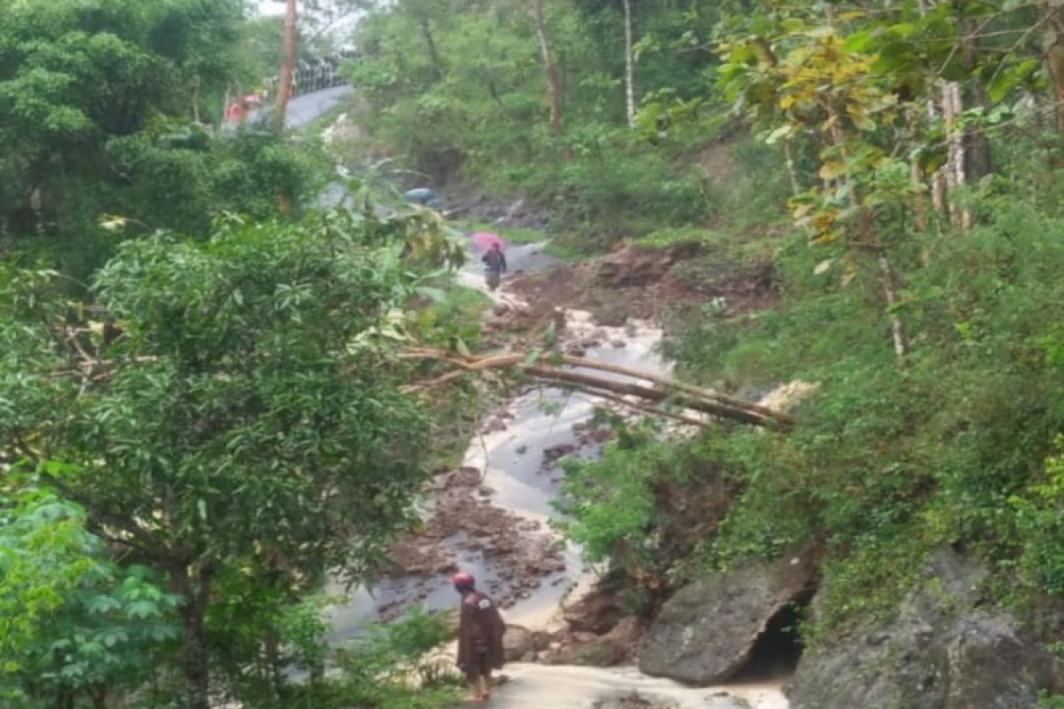 Tagana Kulon Progo informasikan jalan ke Sendangsono tertutup tanah longsor