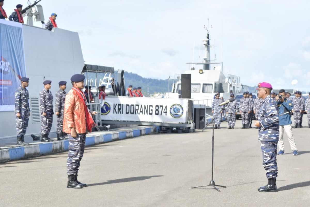 KRI Dorang-874 memperkuat pengamanan wilayah laut Maluku