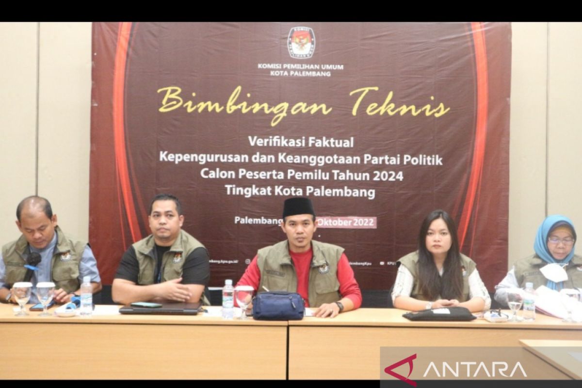KPU Palembang verifikasi faktual kepengurusan parpol Pemilu 2024