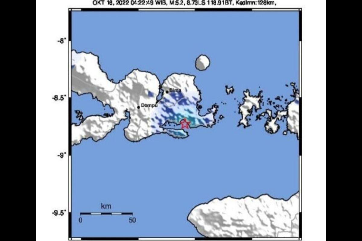 BMKG: gempa bumi 5,3 magnitudo di Bima tidak berpotensi tsunami