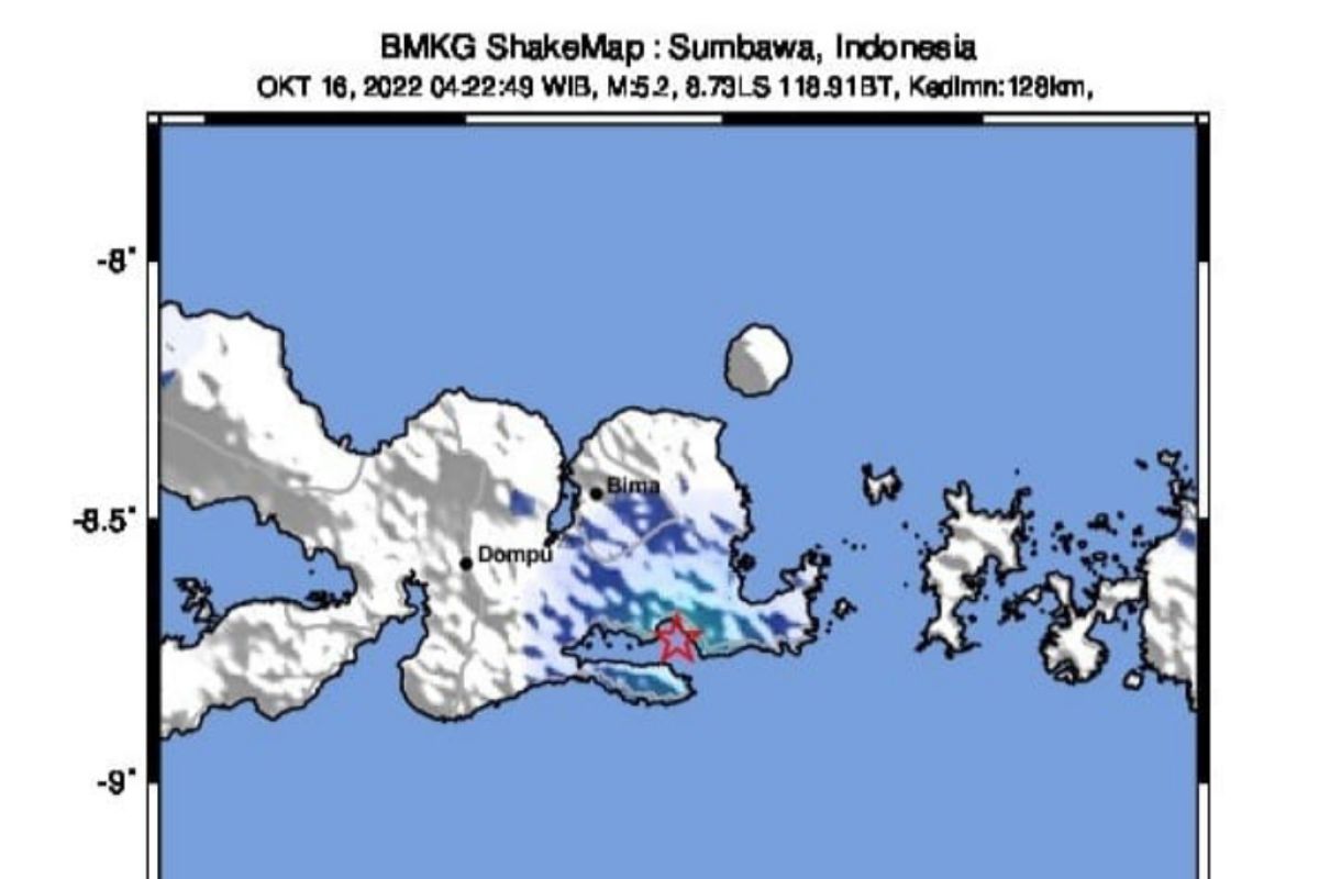 BMKG: Gempa bumi magnitudo 5,3 di Bima tidak berpotensi tsunami