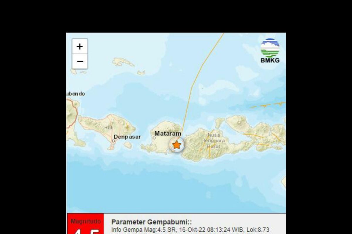 Lombok Timur digetarkan gempa 4,5 Magnitudo