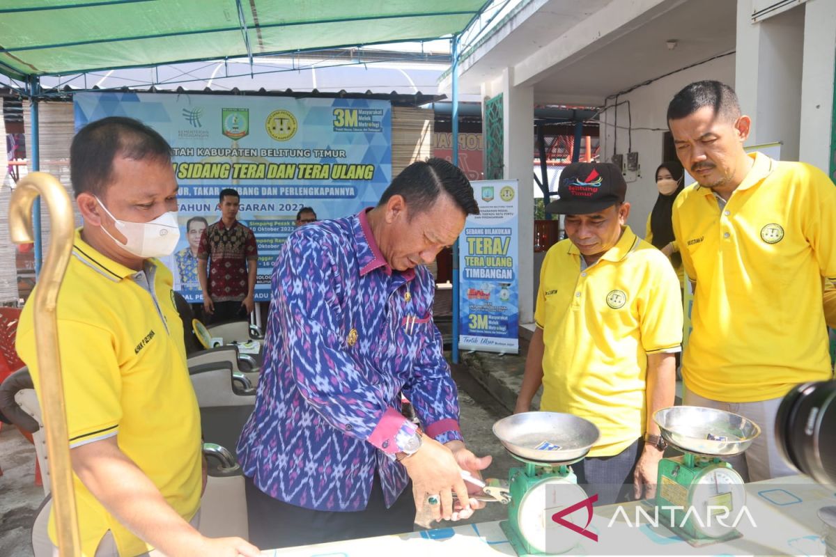 Pemkab Belitung Timur tera ulang timbangan pedagang