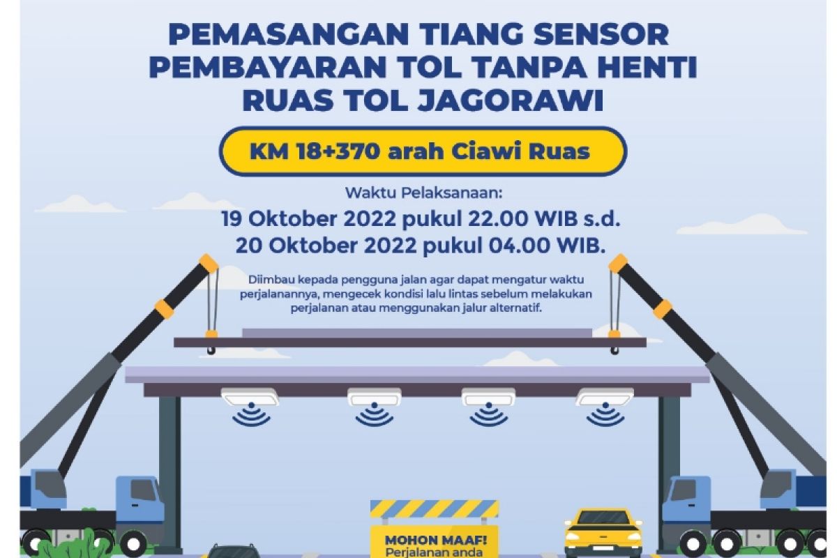 Jasa Marga akan lakukan pemasangan tiang sensor MLLF di ruas Tol Jagorawi