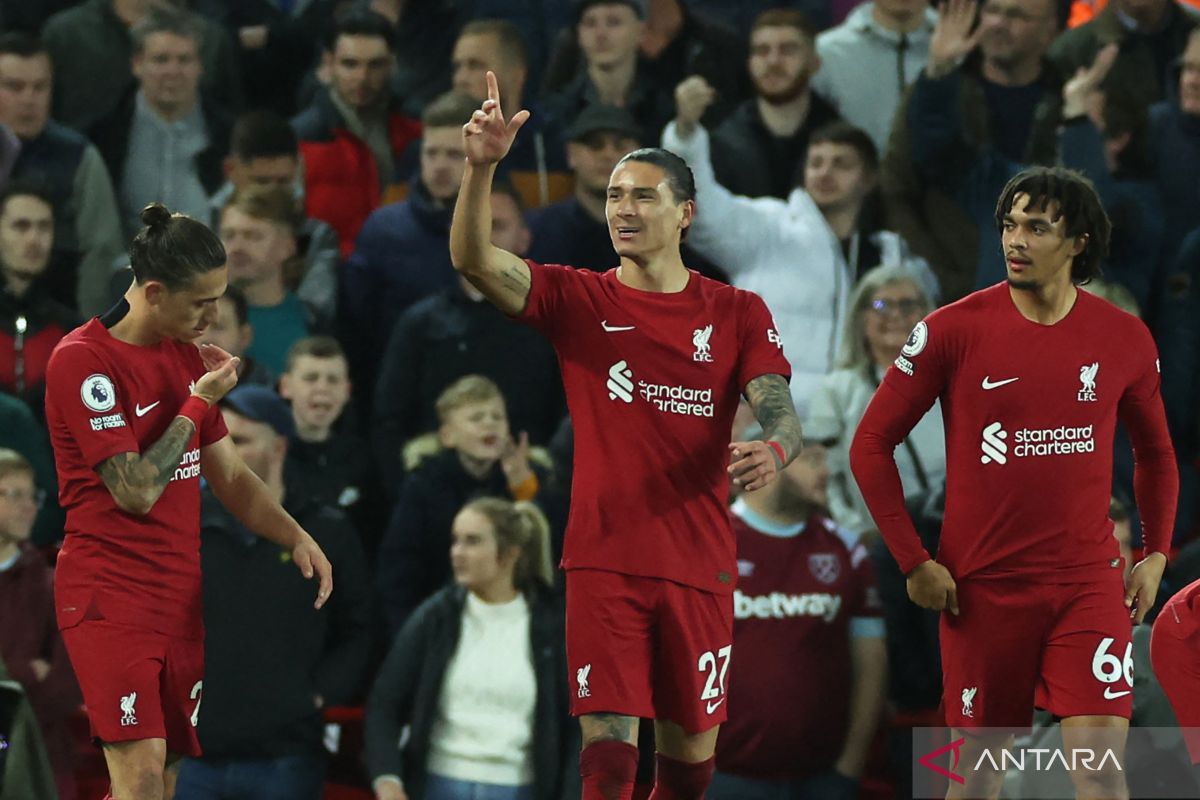 Liga Inggris - Gol tunggal Darwin Nunez bawa Liverpool kalahkan West Ham
