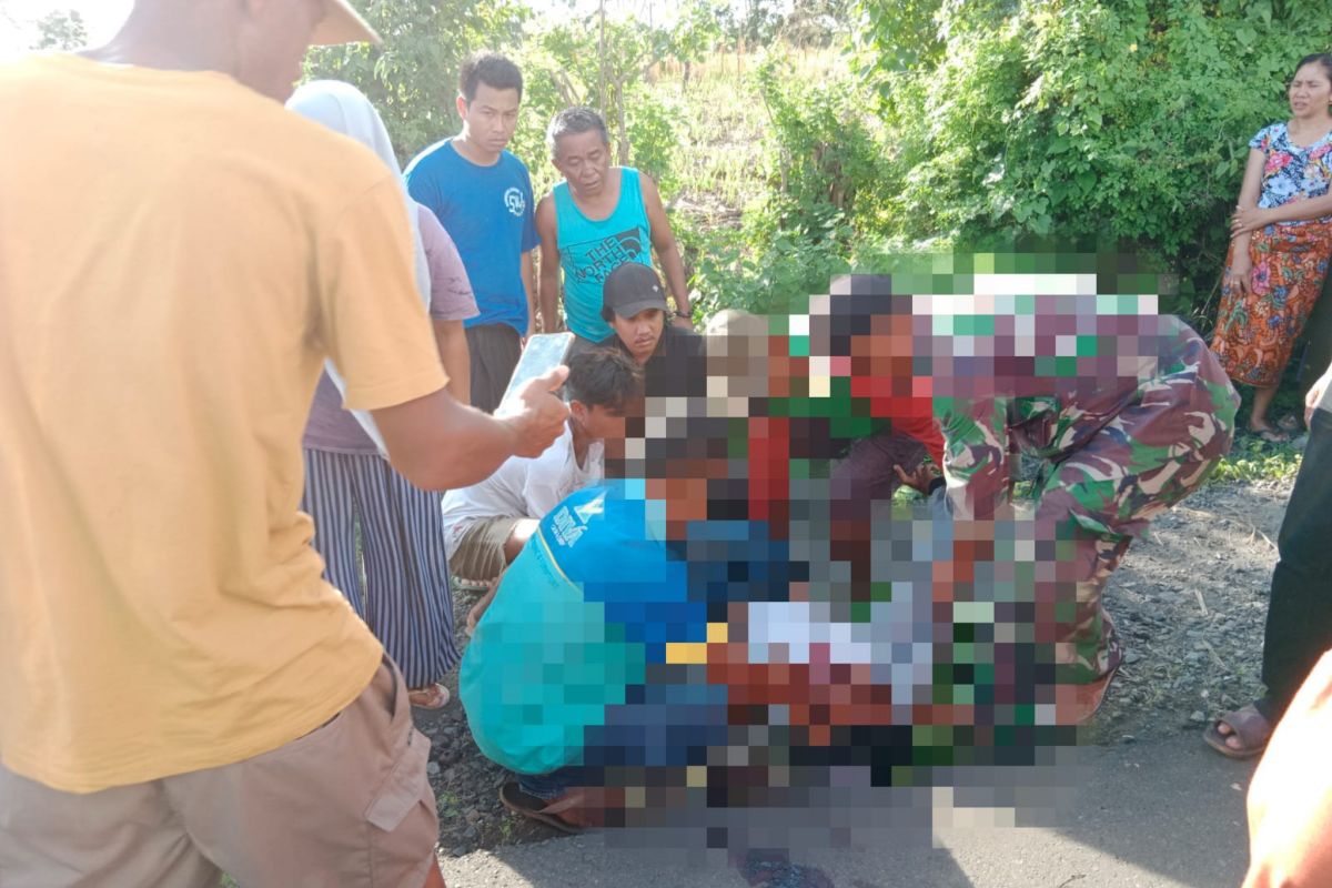 Sepeda motor vs pick up adu jangkrik di jalan Sorinomo Dompu, satu tewas