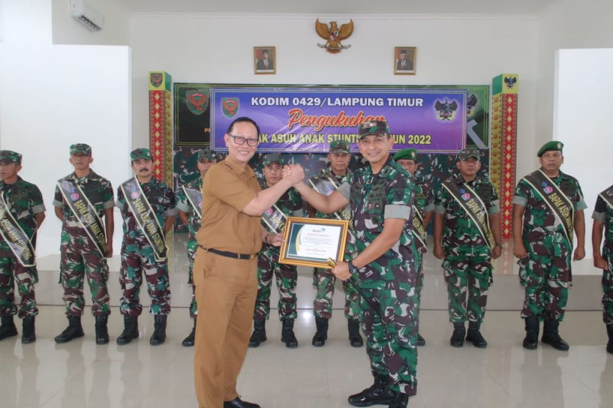 15 komandan Koramil di Lampung Timur menjadi bapak asuh anak stunting