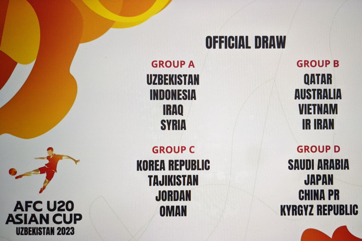 Drawing Piala Asia U-20 2023, Indonesia, Uzbekistan, Irak segrup
