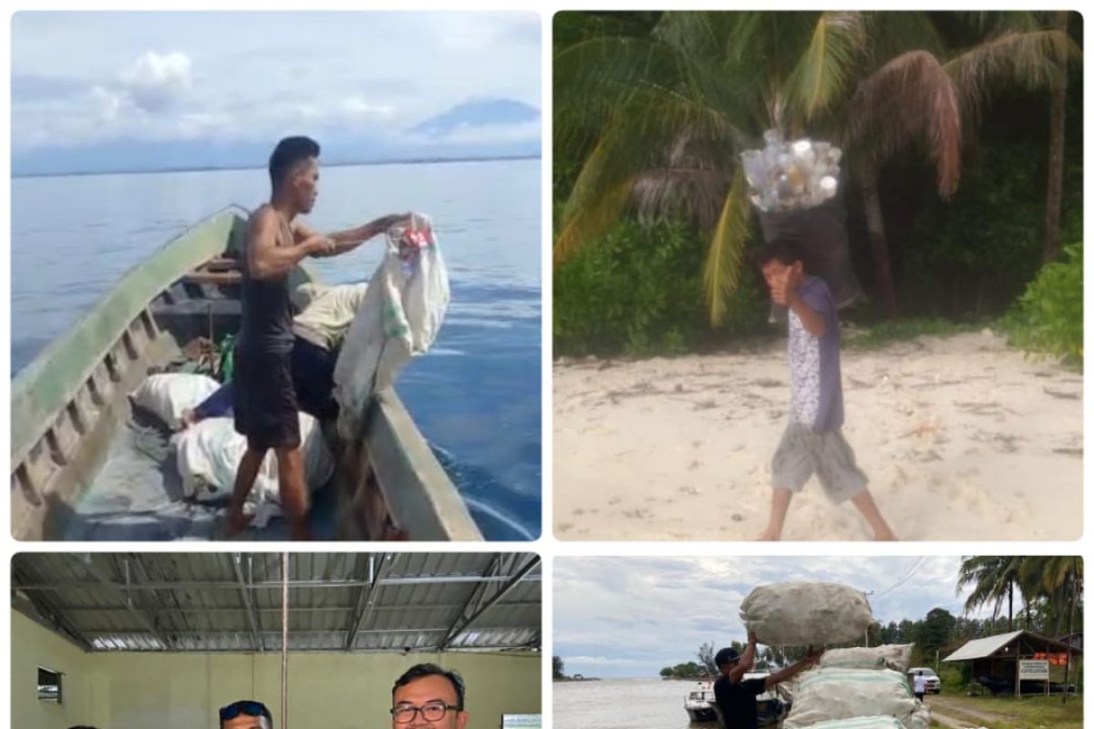 Kolaborasi LKKPN Pekanbaru, Raja Samudra TPS 3R Naras Jaya Angkut Ratusan Kilogram Sampah Plastik dari laut