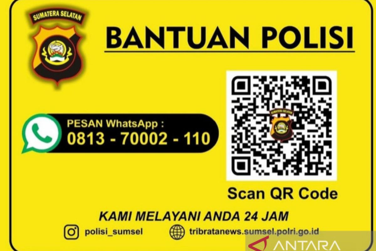 Polda Sumsel  meluncurkan nomor bantuan polisi melalui WhatsApp