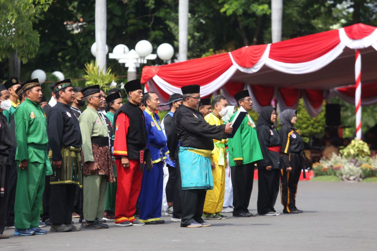 Sejumlah komunitas perguruan silat deklarasi Surabaya Damai