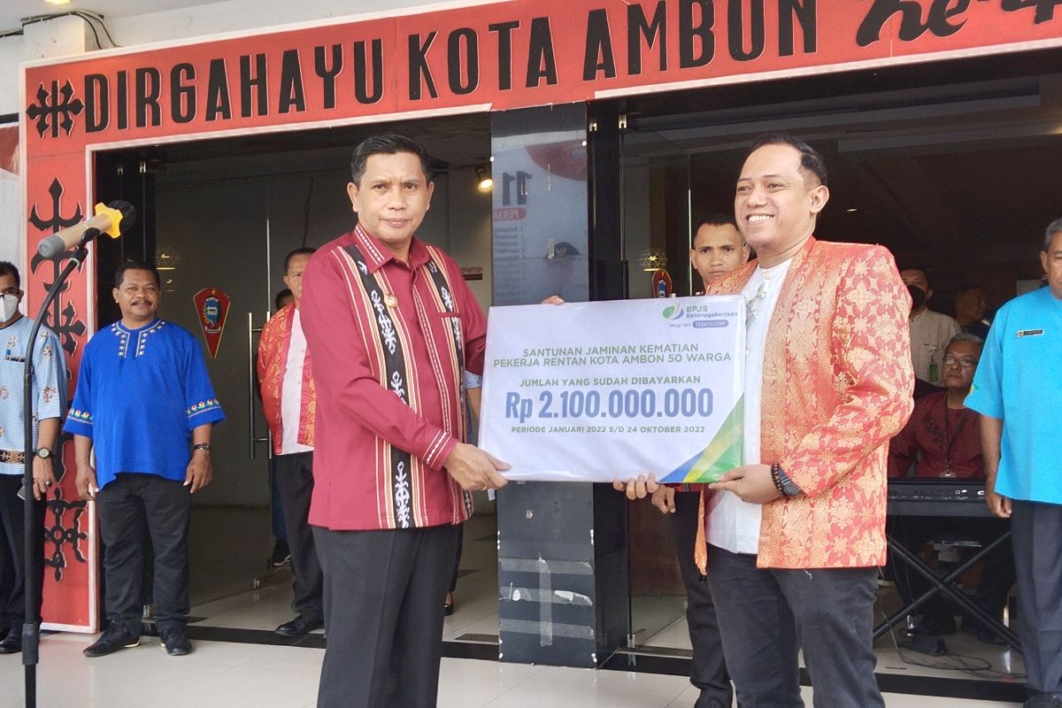 BPJS Ketenagakerjaan Maluku bayar klaim santunan pekerja rentan Rp2,1 miliar