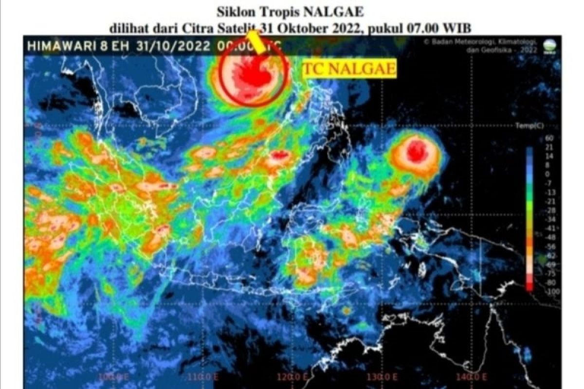 Siklon tropis Nalgae bergerak menjauhi wilayah Indonesia