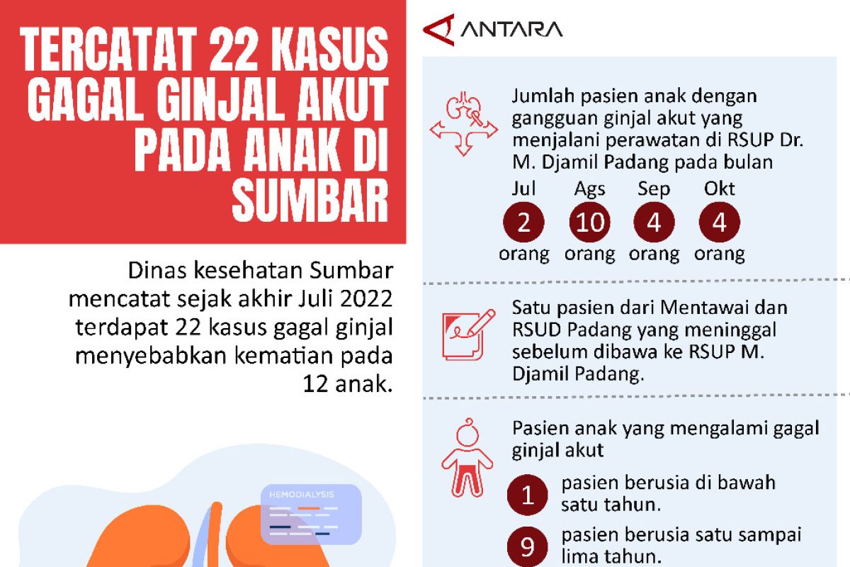 Tercatat 22 Kasus Gagal Ginjal Akut Pada Anak Di Sumbar - ANTARA Sumbar