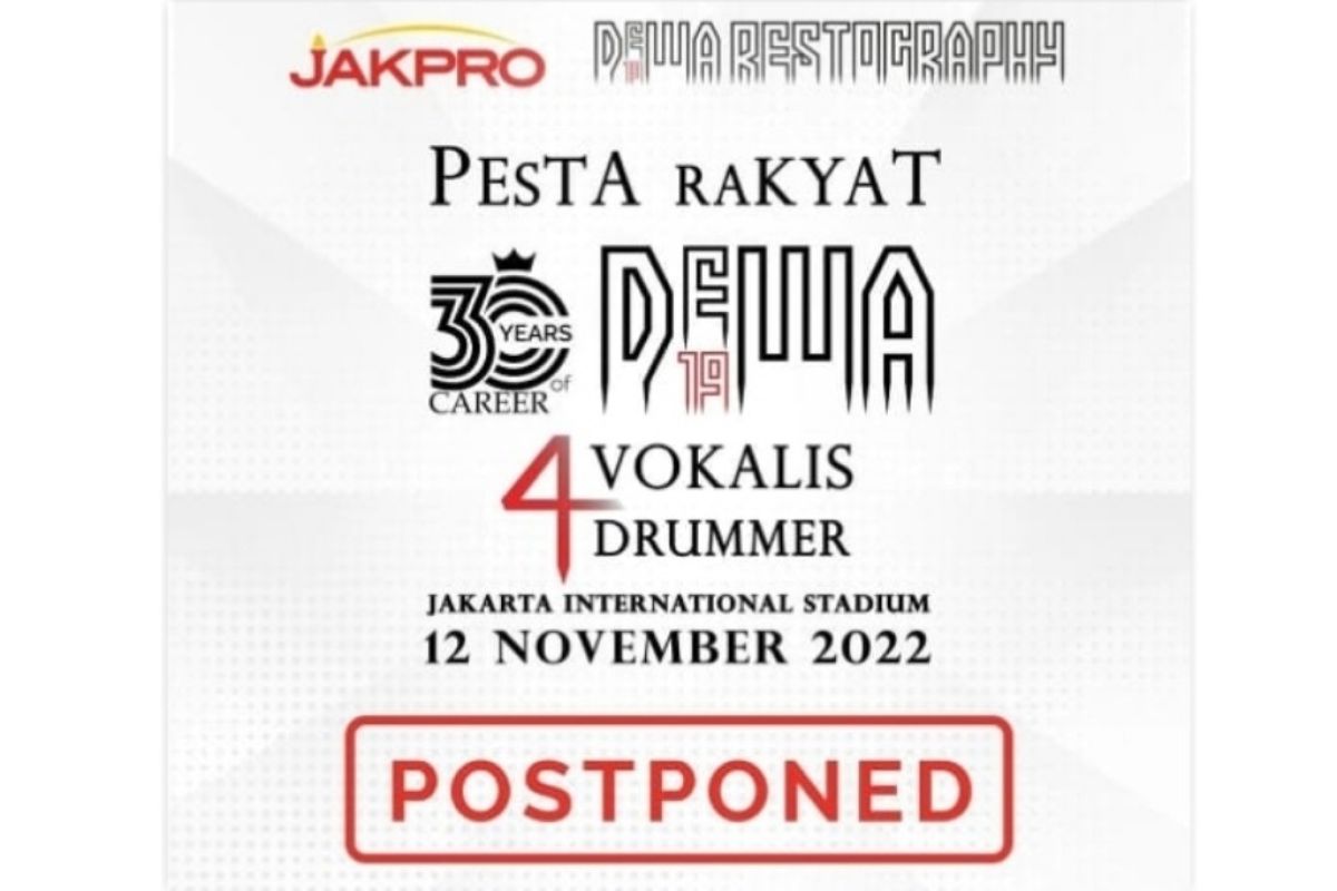 Konser 30 tahun Dewa 19 resmi ditunda