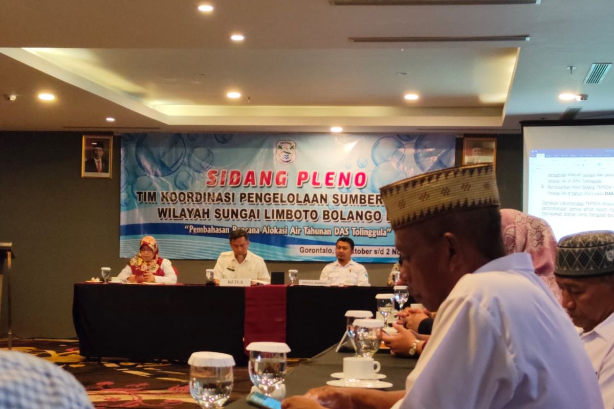 TKPSDA sidang pembahasan alokasi air Sungai Limboto Bolango Bone