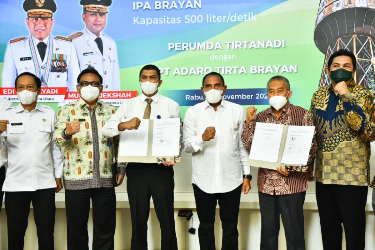 Perumda Tirtanadi-PT Adaro Tirta Brayan kerja sama peningkatan pelayanan air minum di Medan