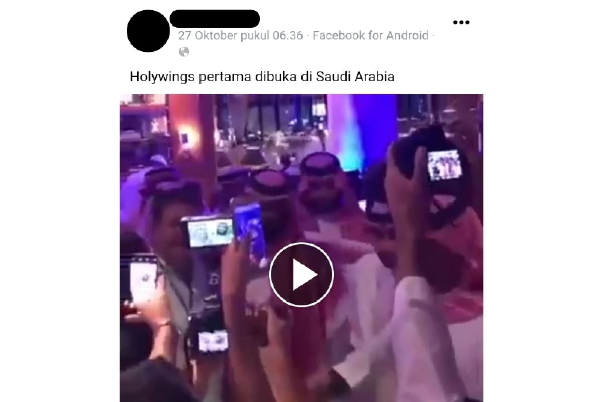 Hoaks, Holywings pertama dibuka di Arab Saudi