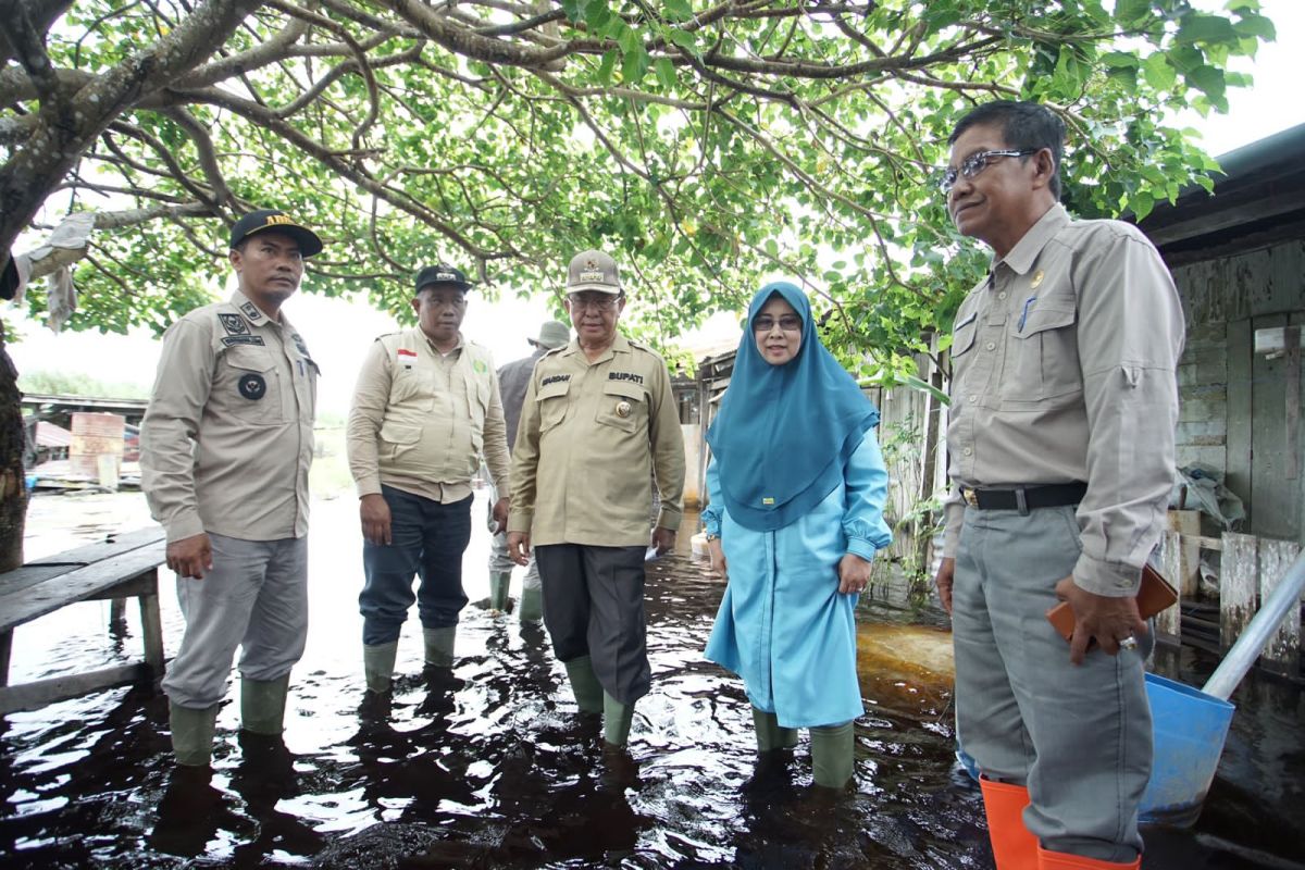 Desa Kuala Sebatu, Bupati Wardan salurkan puluhan ton beras