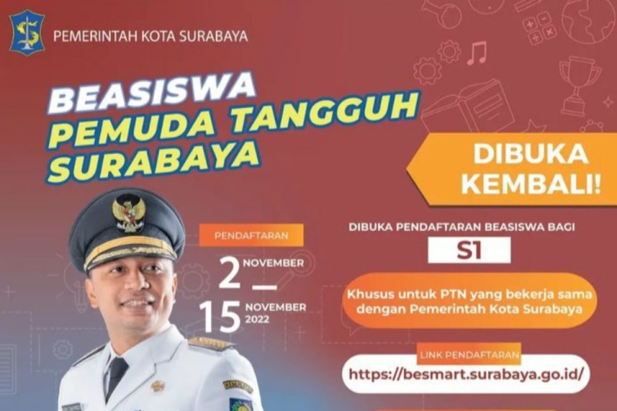 Pemkot kembali buka pendaftaran Beasiswa Pemuda Tangguh Surabaya